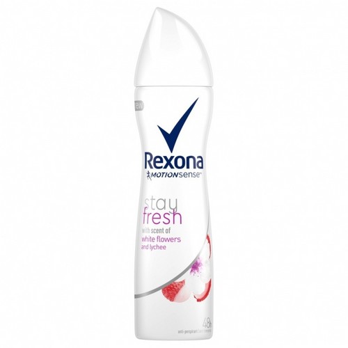 REXONA zenski dezodorans 150ml Stay Fresh White Flowers And Lychee 0% alkohol