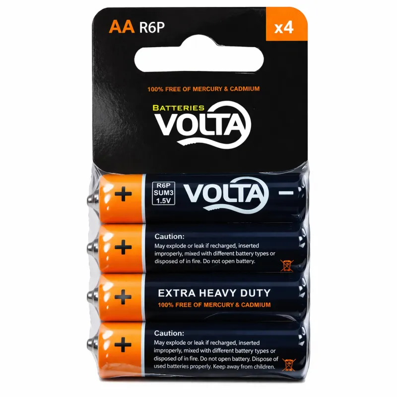 VOLTA Heavy Duty baterije 1.5V AA R6P 4/1