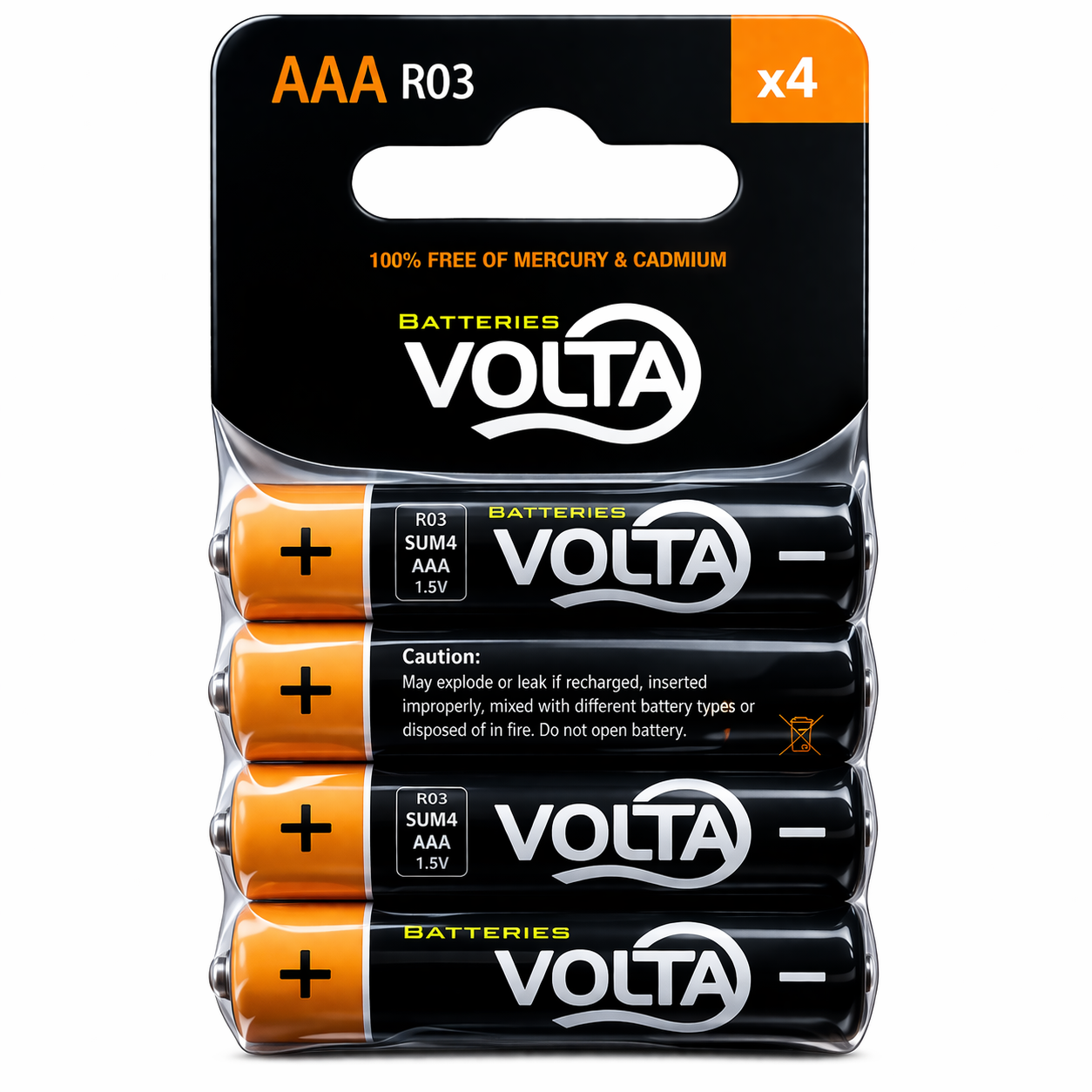 VOLTA Heavy Duty baterije 1.5V AAA R03 4/1