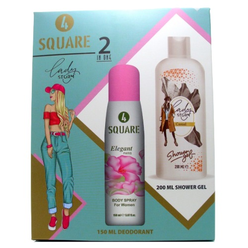 4 SQUARE zenski set 2/1 Elegant (deo spray 150ml + kupka 200ml)