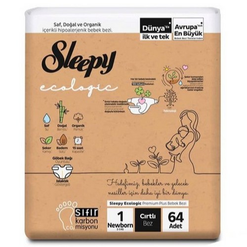 SLEEPY Pelene Ecologic double Jumbo Newborn 1 - 64 kom 2-5 kg