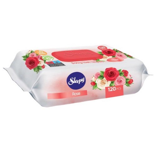 SLEEPY Flowers vlazne maramice 120 kom Rose