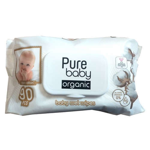 PURE BABY Cotton vlazne maramice za bebe od pamuka 90 kom