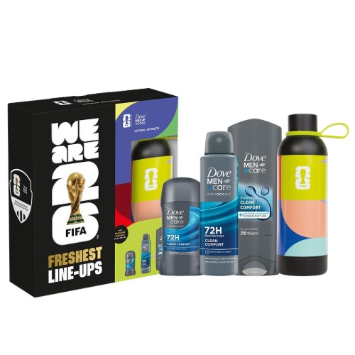 DOVE Set FIFA Clean Comfort 3/1 + Boca (kupka 250ml + dezodorans 150ml + stik 50ml)