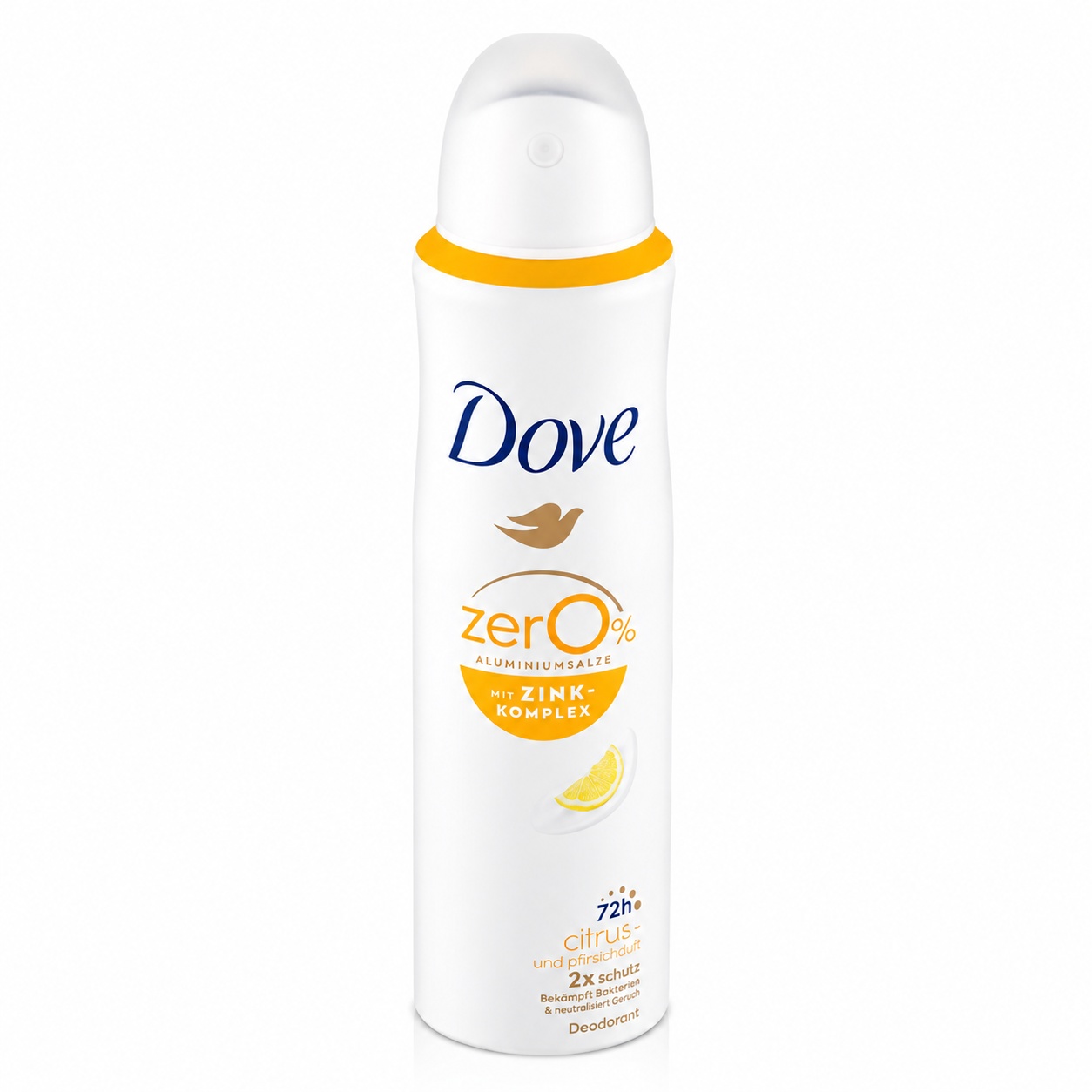 DOVE zenski dezodorans 150 ml 0% Zink Complex Citrus and Peach