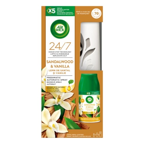 AIRWICK Freshmatic SISTEM + refill 250ml Vanilla & Sandalwood