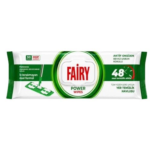 FAIRY Vlažne maramice za mopove 50/1 – Power White