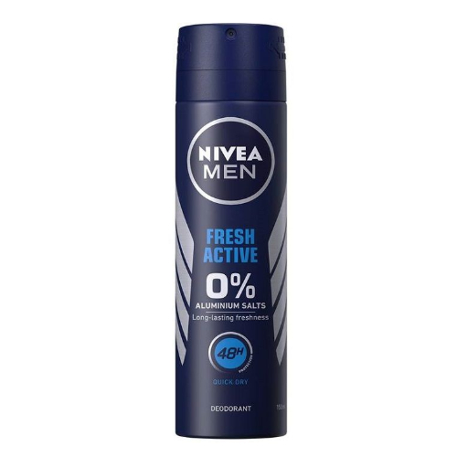 NIVEA muski dezodorans 150 ml Fresh Active 0% Aluminiuma