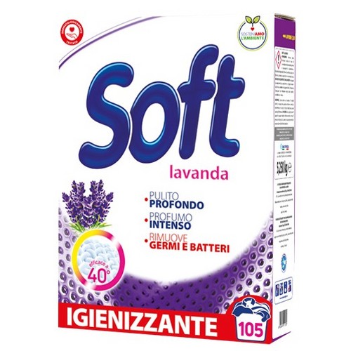 SOFT praskasti deterdzent 5,250 kg Lavanda - 105 pranja