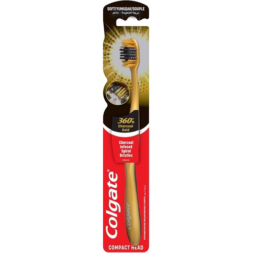 COLGATE cetkica za zube 360 Charcoal Gold - Black