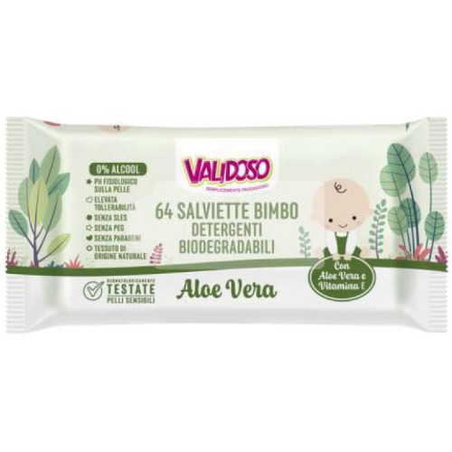 VALIDOSO Vlazne Baby Maramice 64/1 Biodegradabili Aloe