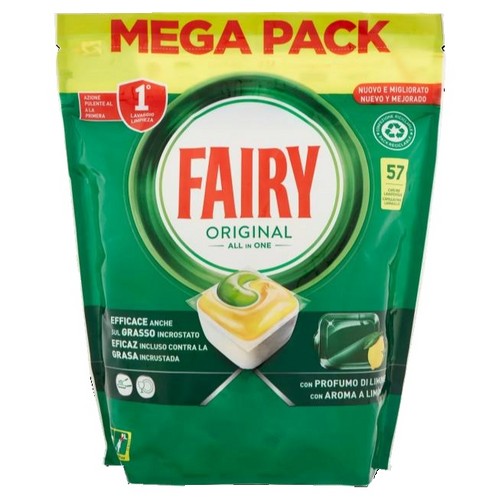 FAIRY Kapsule za mas.pranje sudja 57 kom All In One Lemon